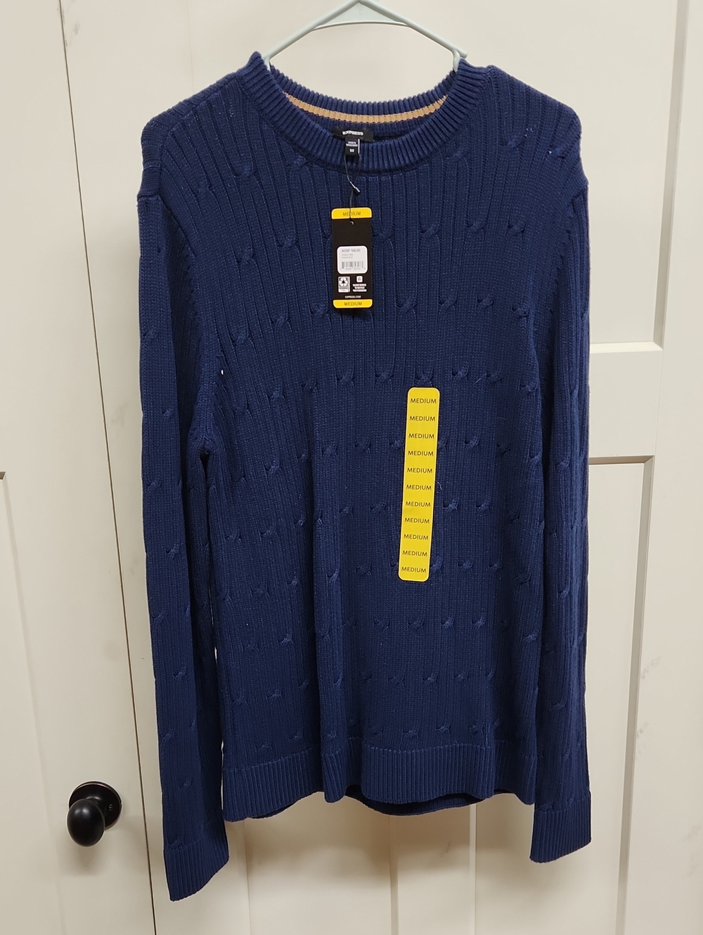 Men's Express Crewneck Sweater in Navy Blue - Medium